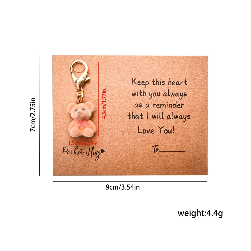 Taphug - Cute Pocket Hug Bow Bear Charm Keychain