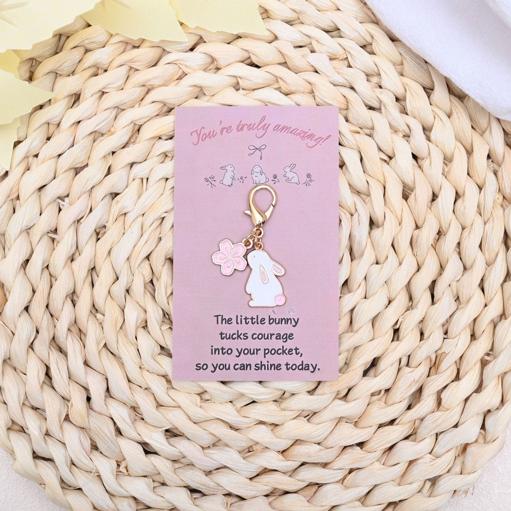 Taphug - Pink Pocket Hug Rabbit Keychain