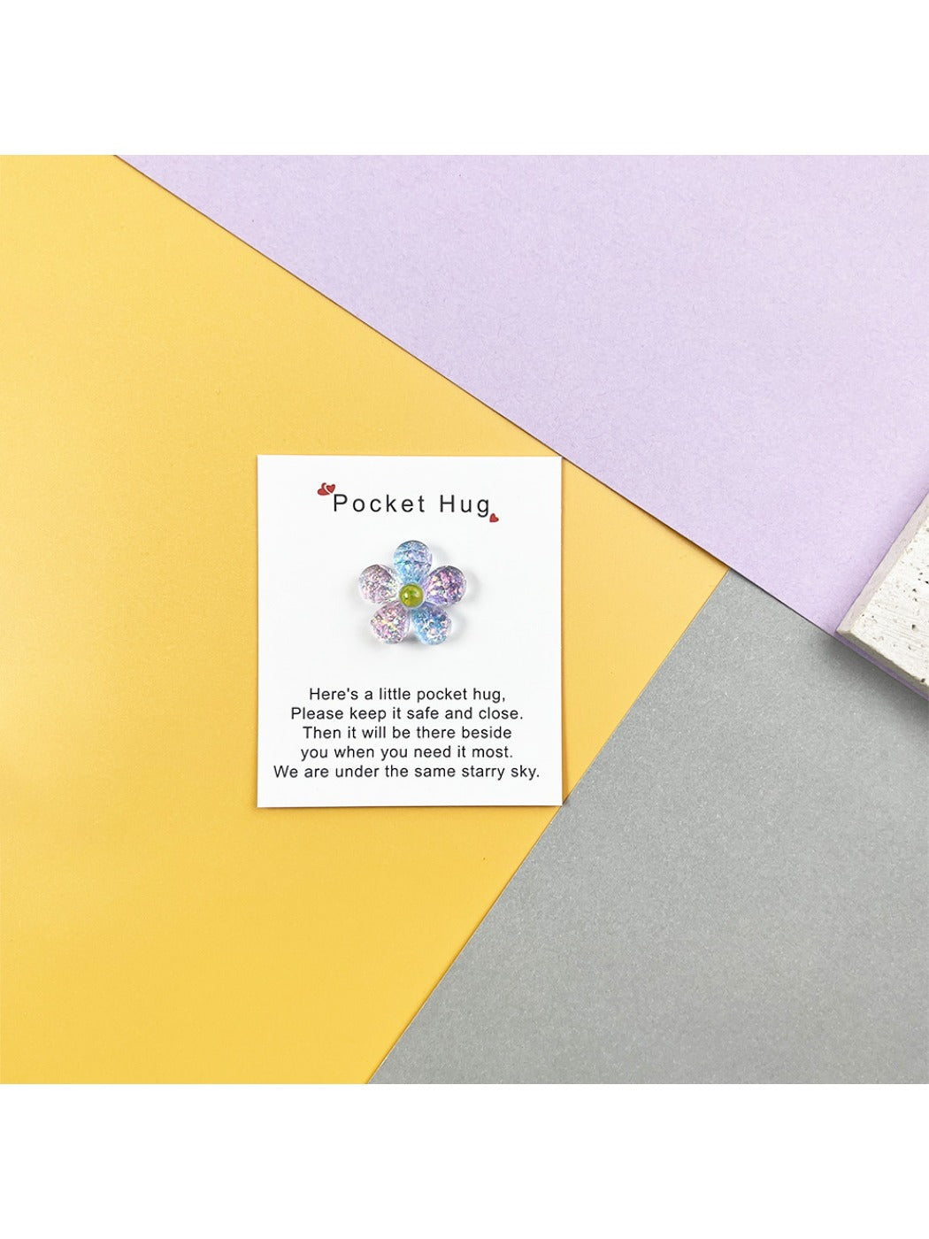 Taphug - Pocket Hug Gradient Flowers pocket hug card and keepsake token view 10