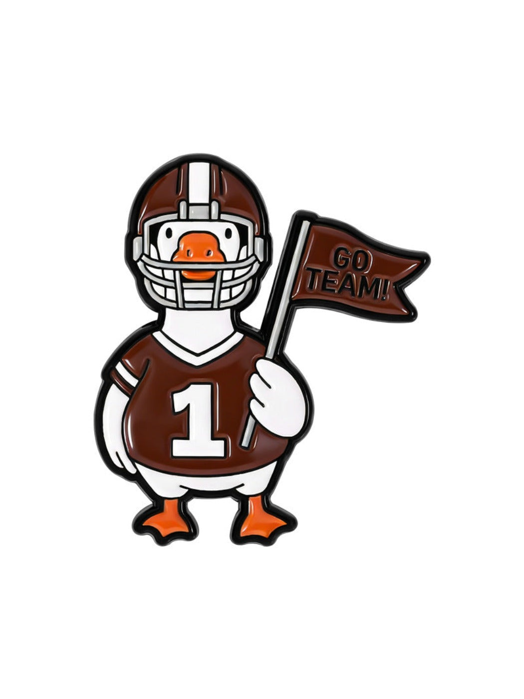 Pinori - Fun Animal Rugby Cartoon Brooch