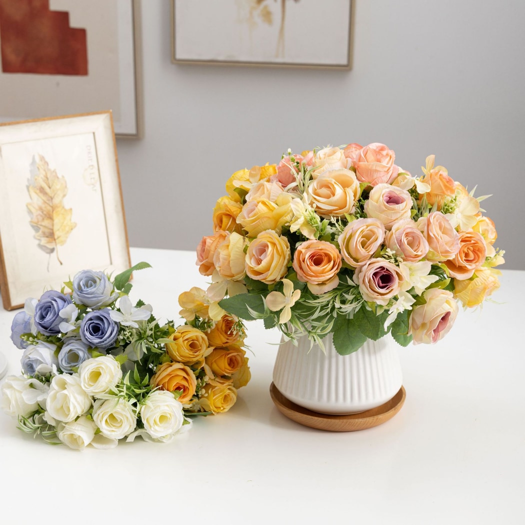 Roselle - Romance Rose Artificial Flowers Bouquet