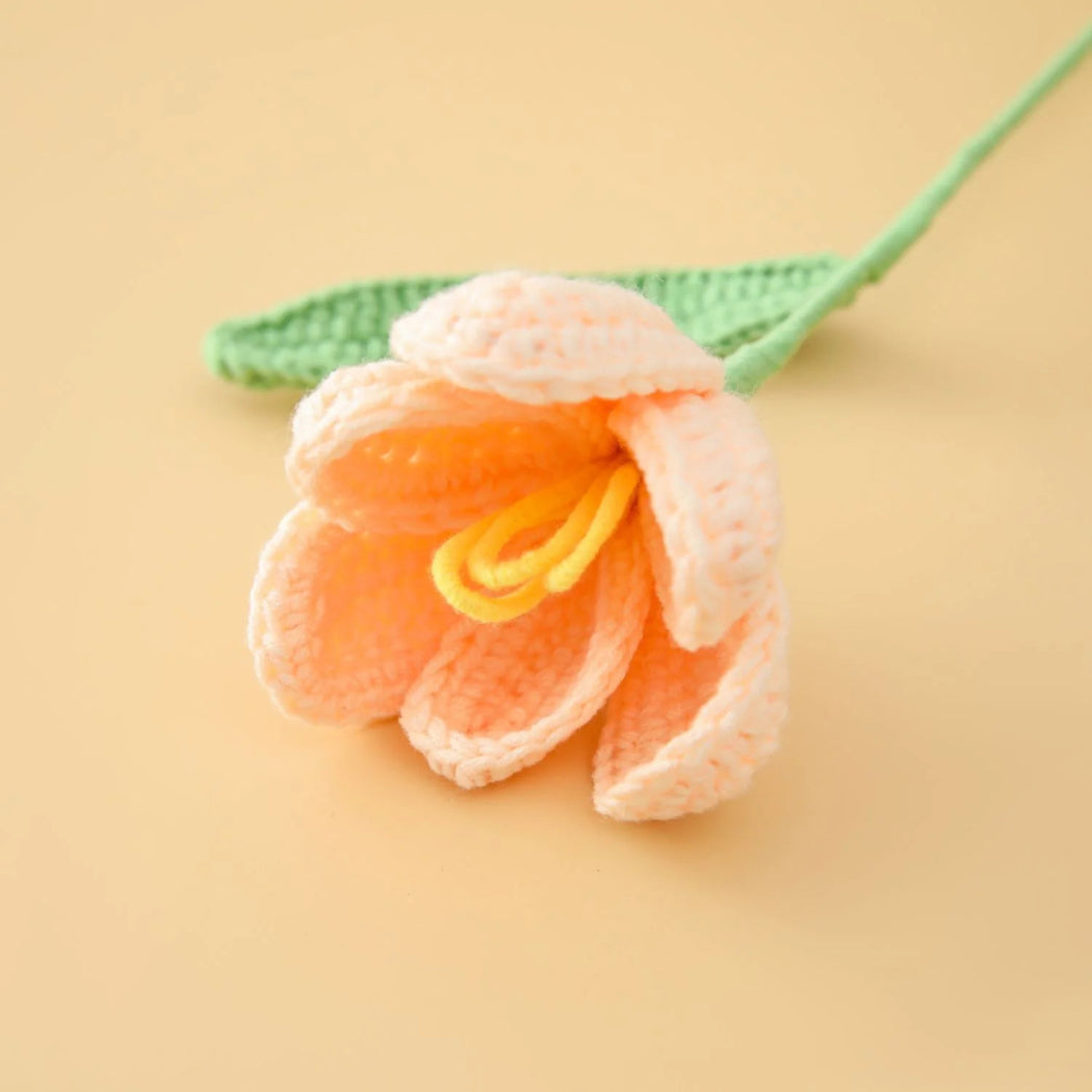 Roselle – Layered Petal Knitted Flower Stem