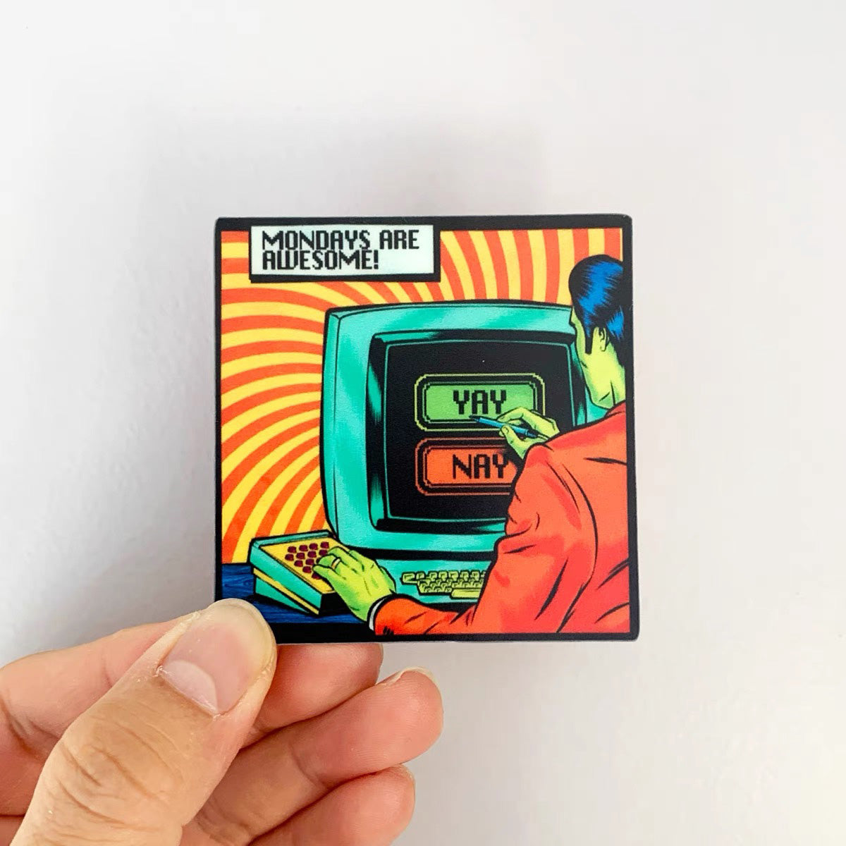 Retro Vote: Mondays Are Awesome!" Sticker