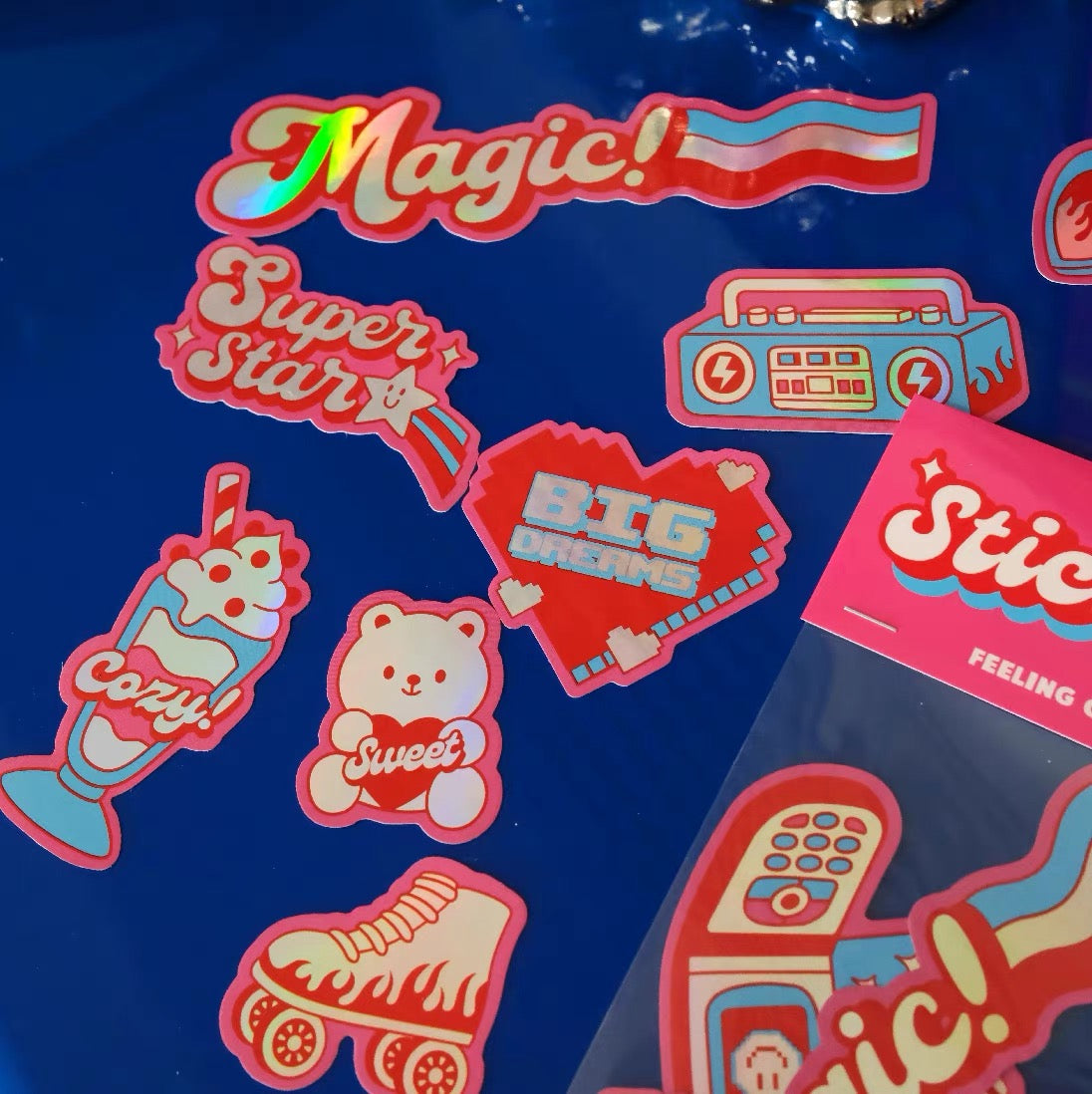 Sweet Pink Holographic Sticker Set