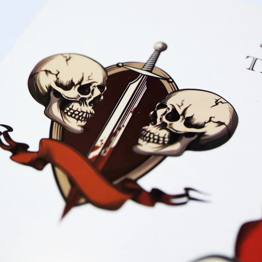 Skull Temporary Tattoo Sticker 8 pcs Set