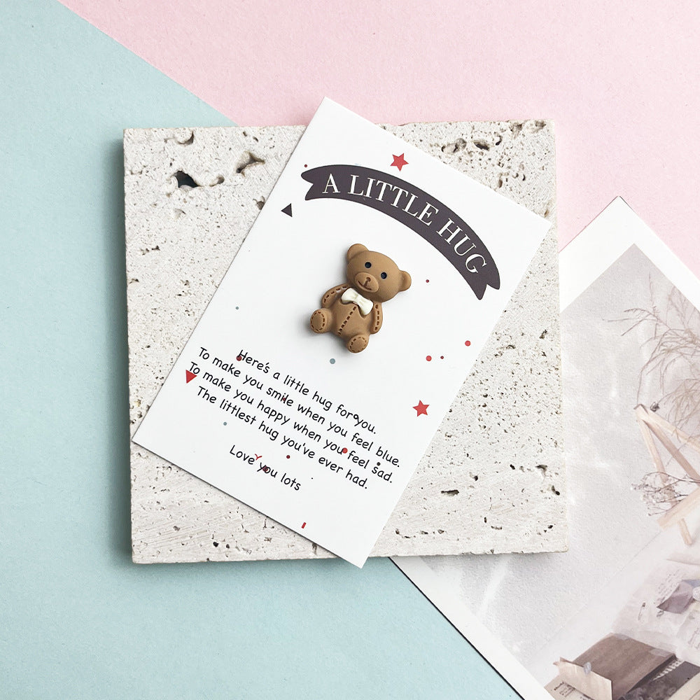 Taphug - Pocket Hug Inspirational Bear Charm pocket hug card and keepsake token view 3