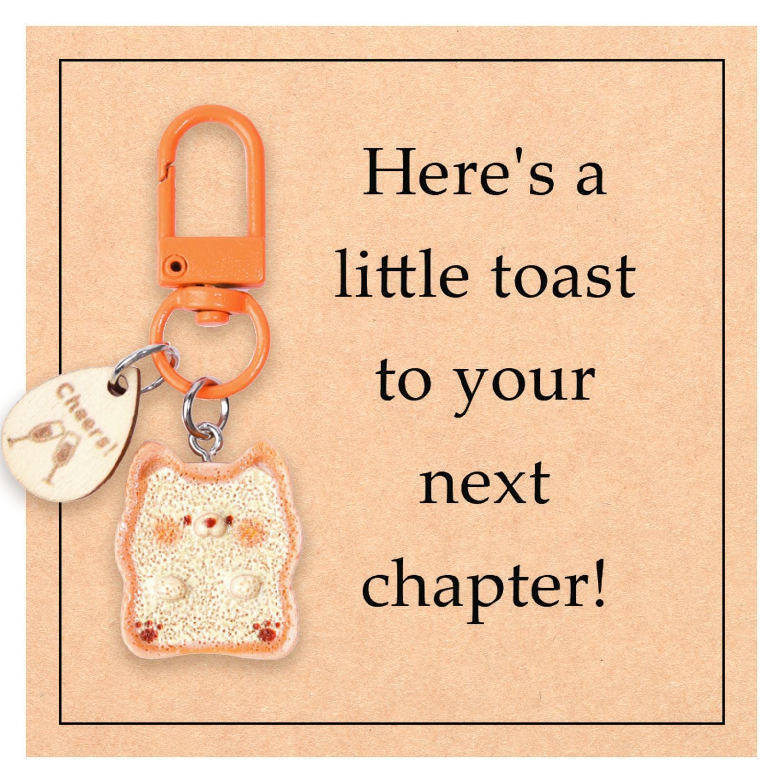 Taphug cute bread cartoon keychain with bright colors and metal keyring
