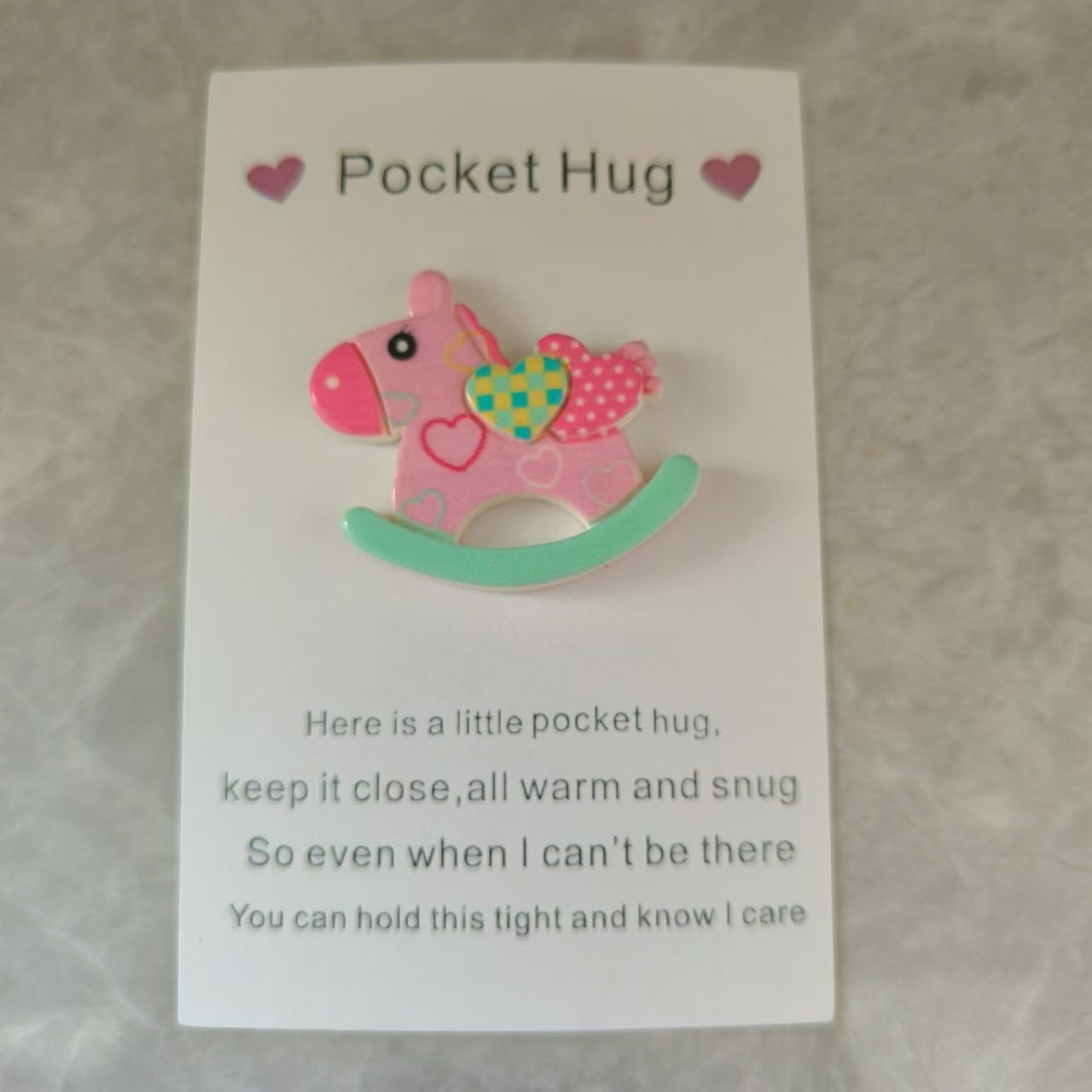 Taphug - Pocket Hug Romantic Rocking Horse pocket hug card and keepsake token view 3