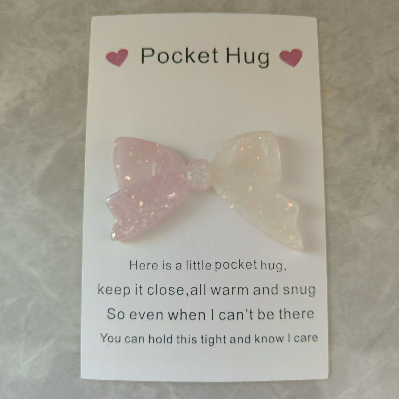 Taphug - Pocket Hug Gradual Color Heart pocket hug card and keepsake token view 4