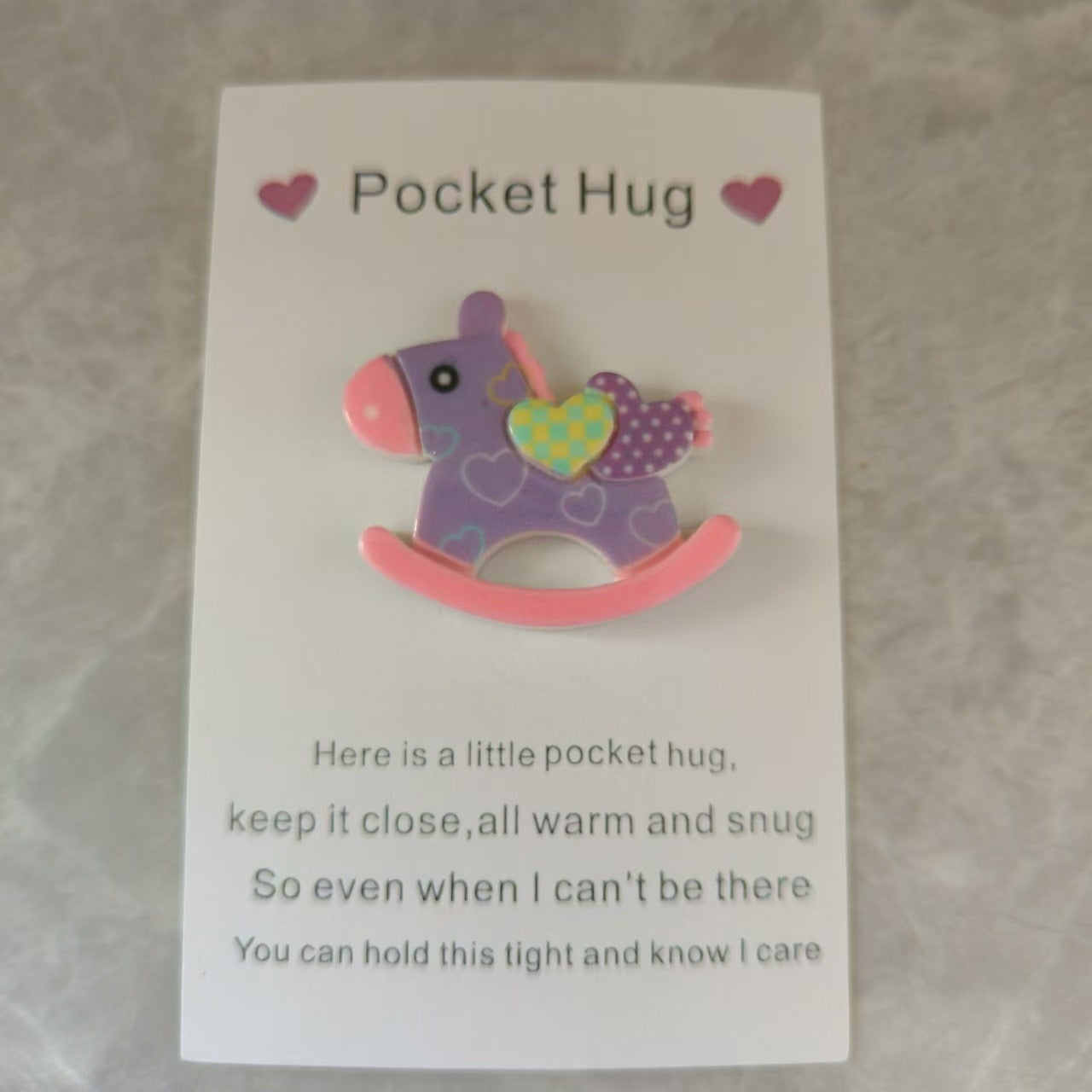 Taphug - Pocket Hug Romantic Rocking Horse pocket hug card and keepsake token view 2