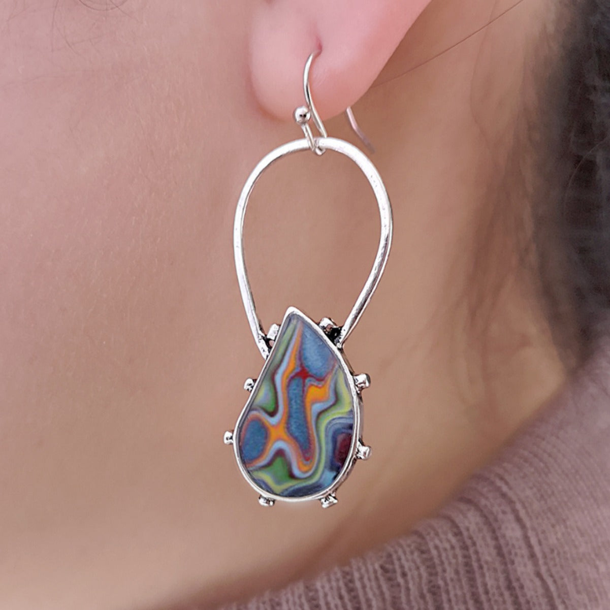 Colorful Glass Unique Earrings