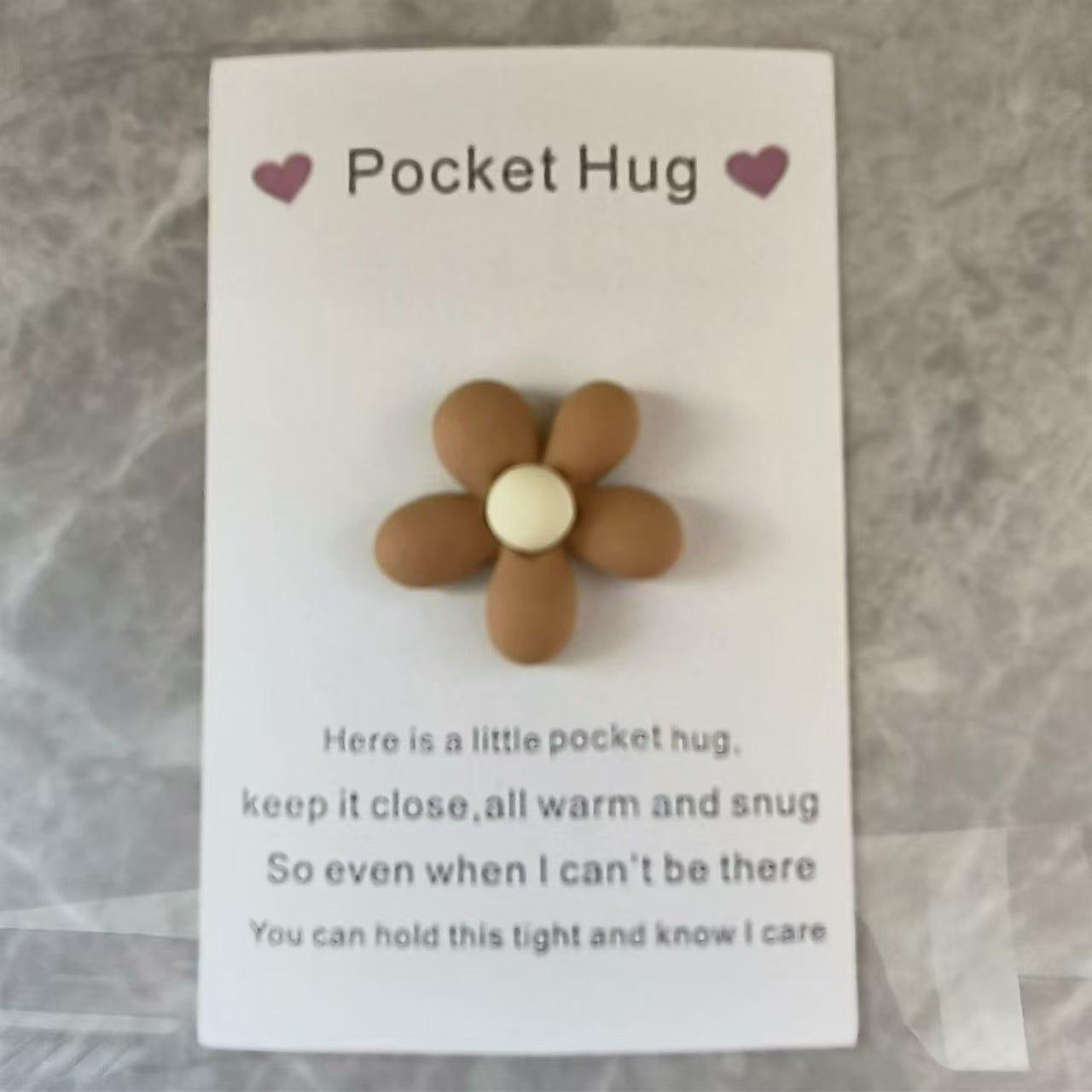 Taphug - Pocket Hug Small Flower pocket hug card and keepsake token view 2
