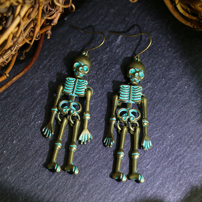 Halloween Punk Skull Drop Earrings