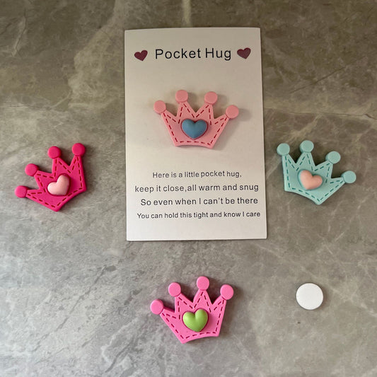 Taphug - Pocket Hug Crown Heart pocket hug card and keepsake token