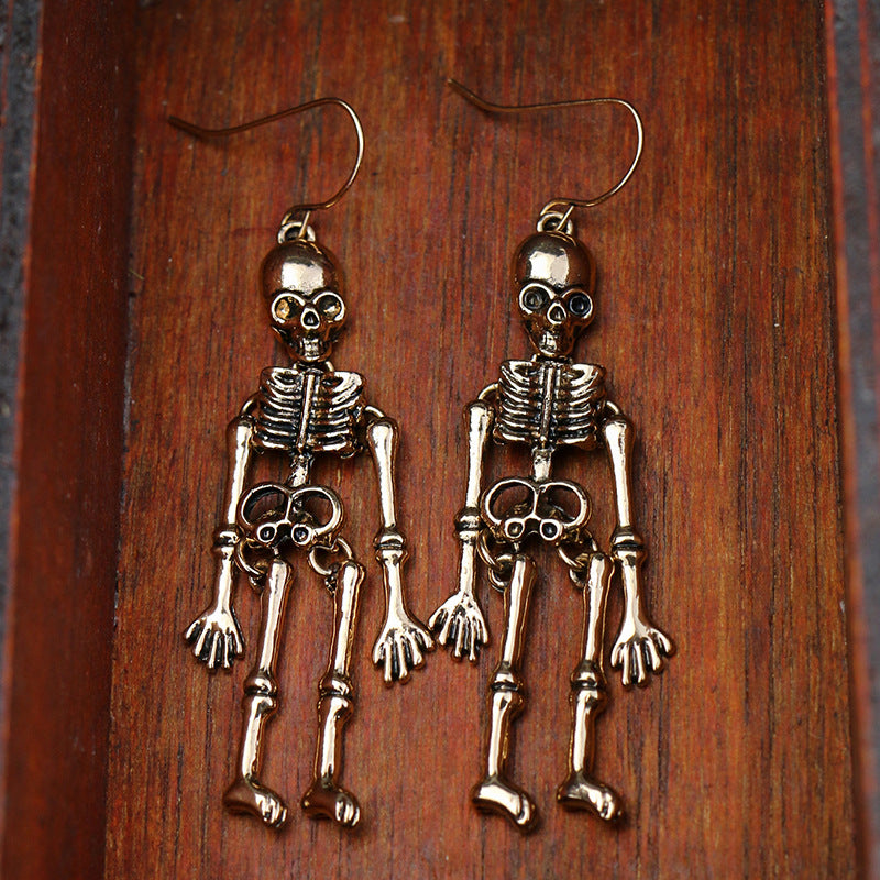 Halloween Punk Skull Drop Earrings