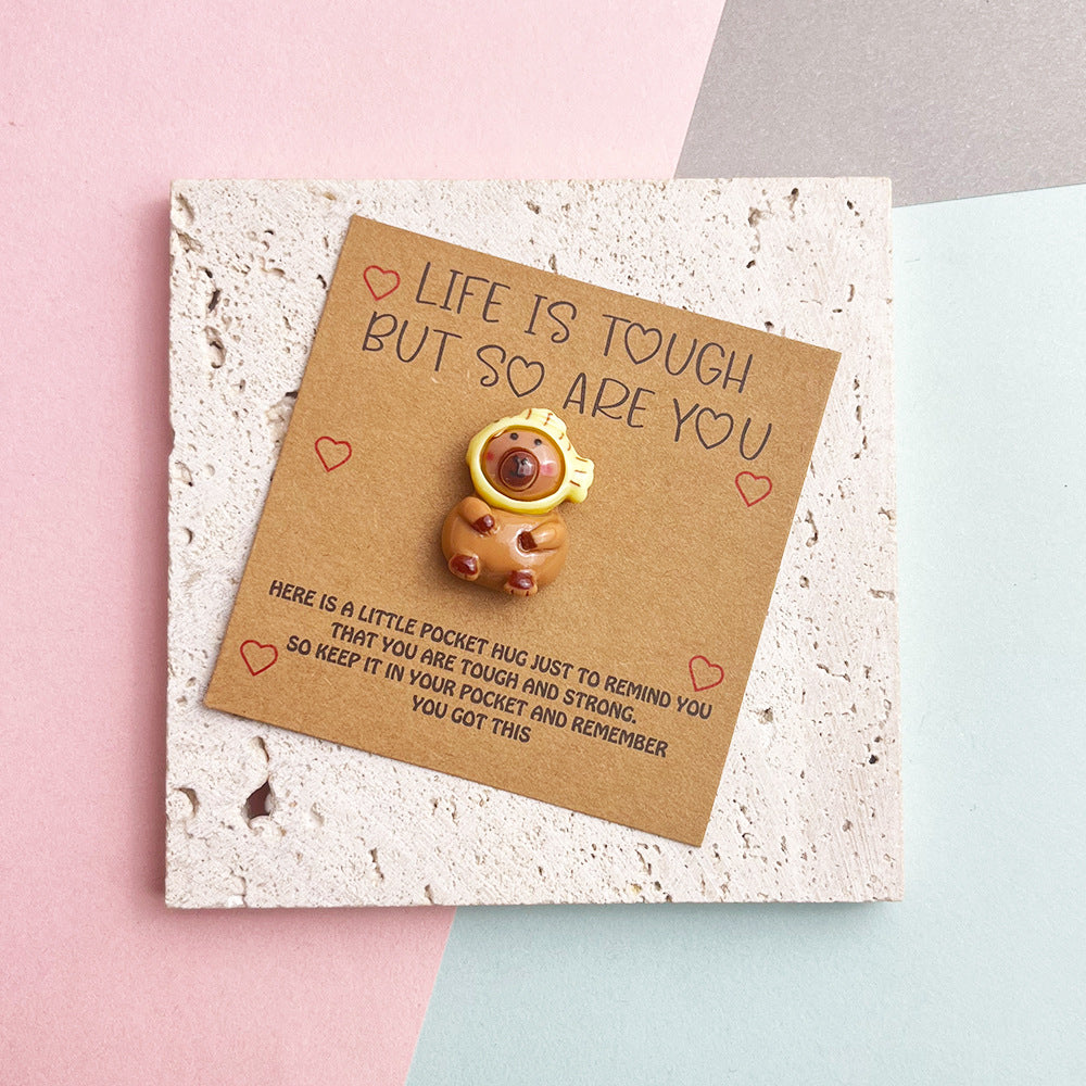 Taphug - Pocket Hug Capybara Encouragement Greeting Card