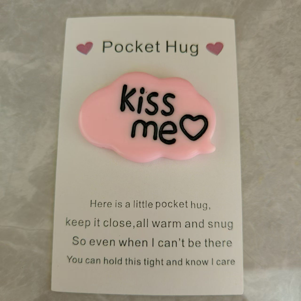 Taphug - Pocket Hug Kiss Me pocket hug card and keepsake token