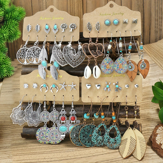 Bohemian Vintage Earrings Set (6 Pairs)