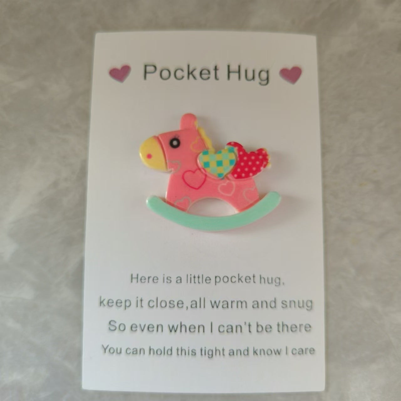 Taphug - Pocket Hug Romantic Rocking Horse pocket hug card and keepsake token view 4