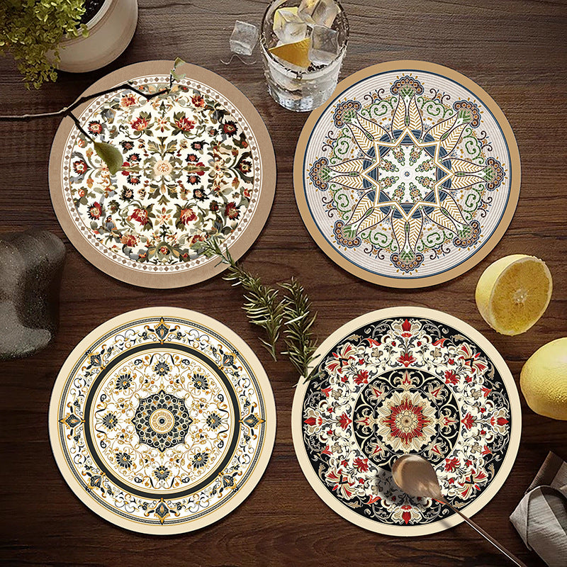 Set of round Thimara Classic Royal Style coasters with elegant design