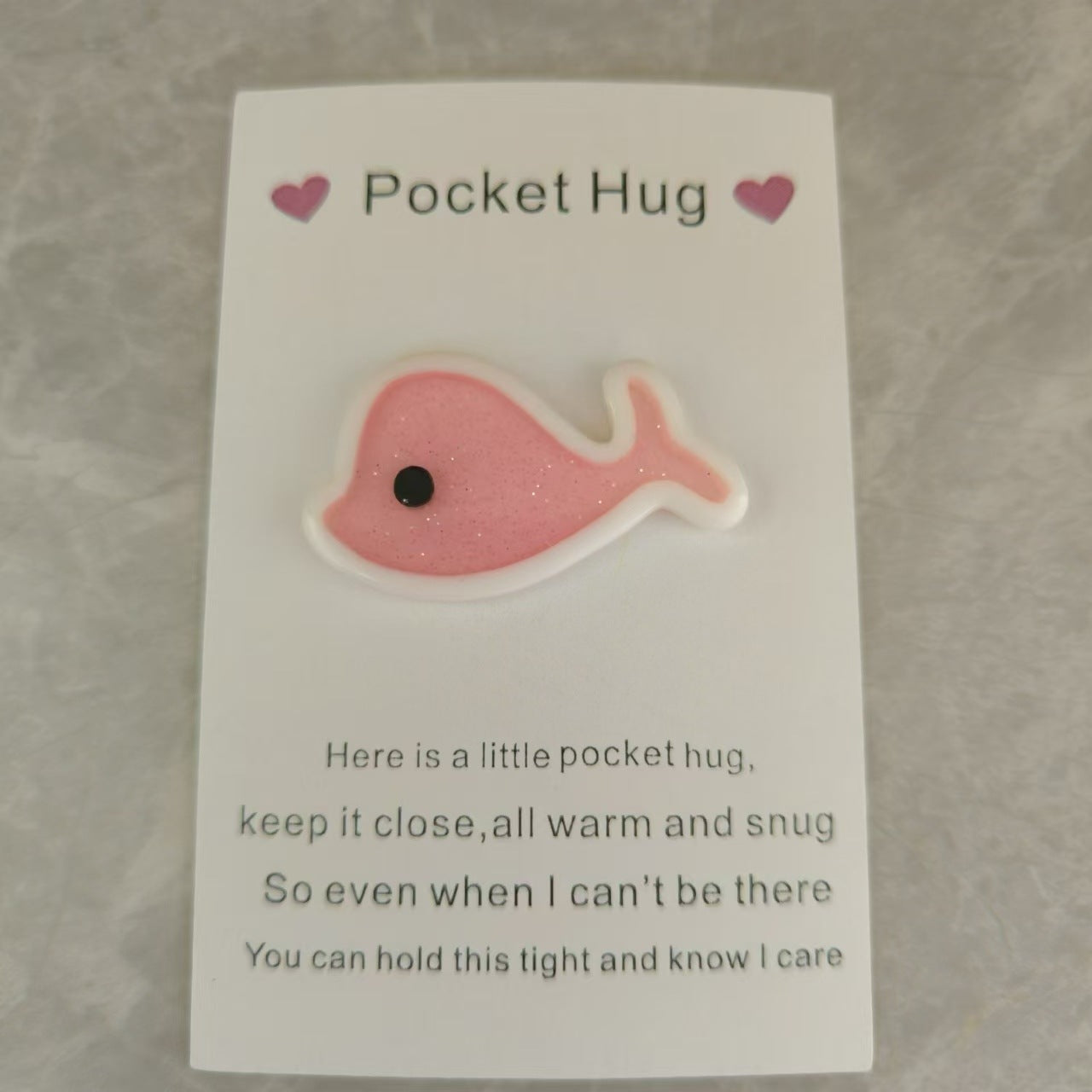 Taphug - Pocket Hug Sparkling Dolphin pocket hug card and keepsake token view 5