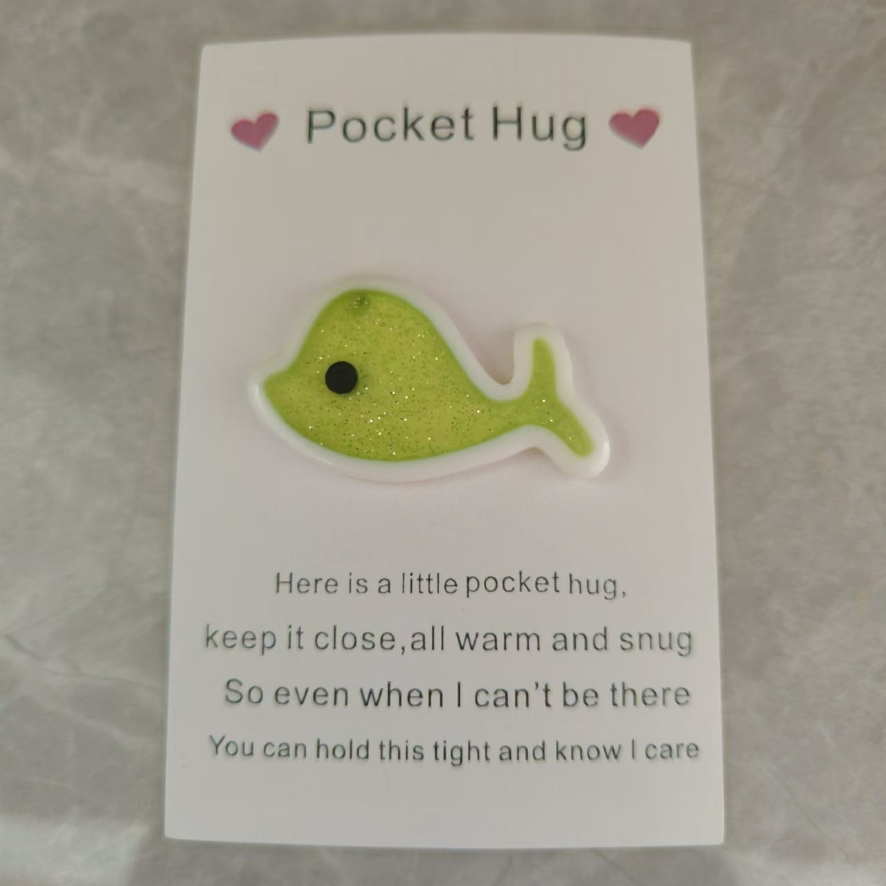 Taphug - Pocket Hug Sparkling Dolphin pocket hug card and keepsake token view 3