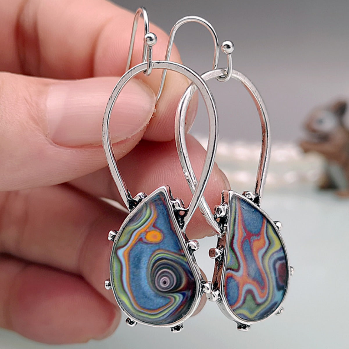 Colorful Glass Unique Earrings