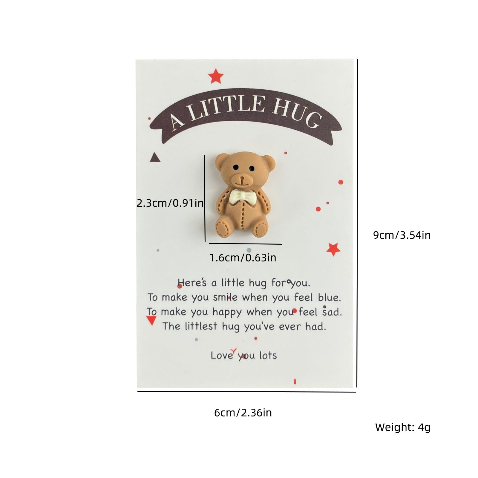 Taphug - Pocket Hug Inspirational Bear Charm pocket hug card and keepsake token view 2