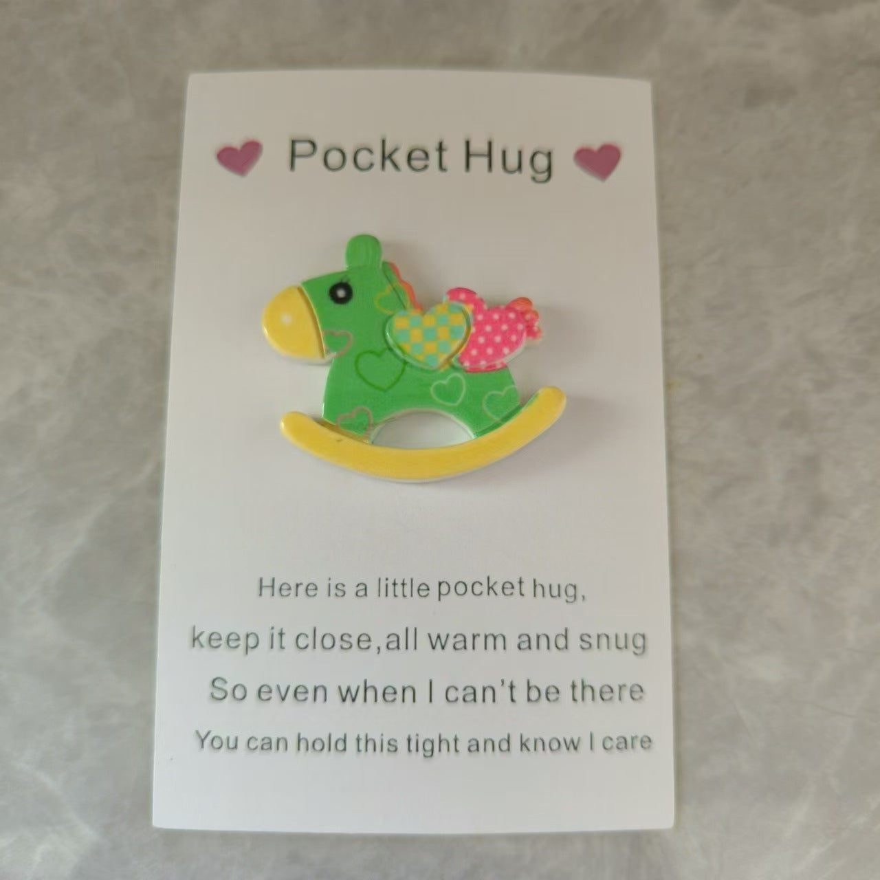 Taphug - Pocket Hug Romantic Rocking Horse pocket hug card and keepsake token view 5