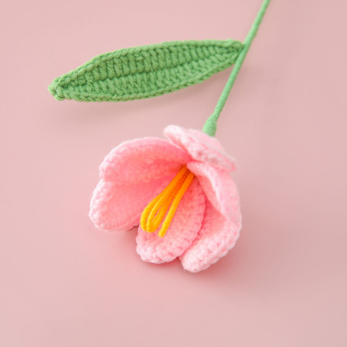 女神节母亲节教师节毛线花钩织开花郁金香花枝温馨暖心礼物成品花