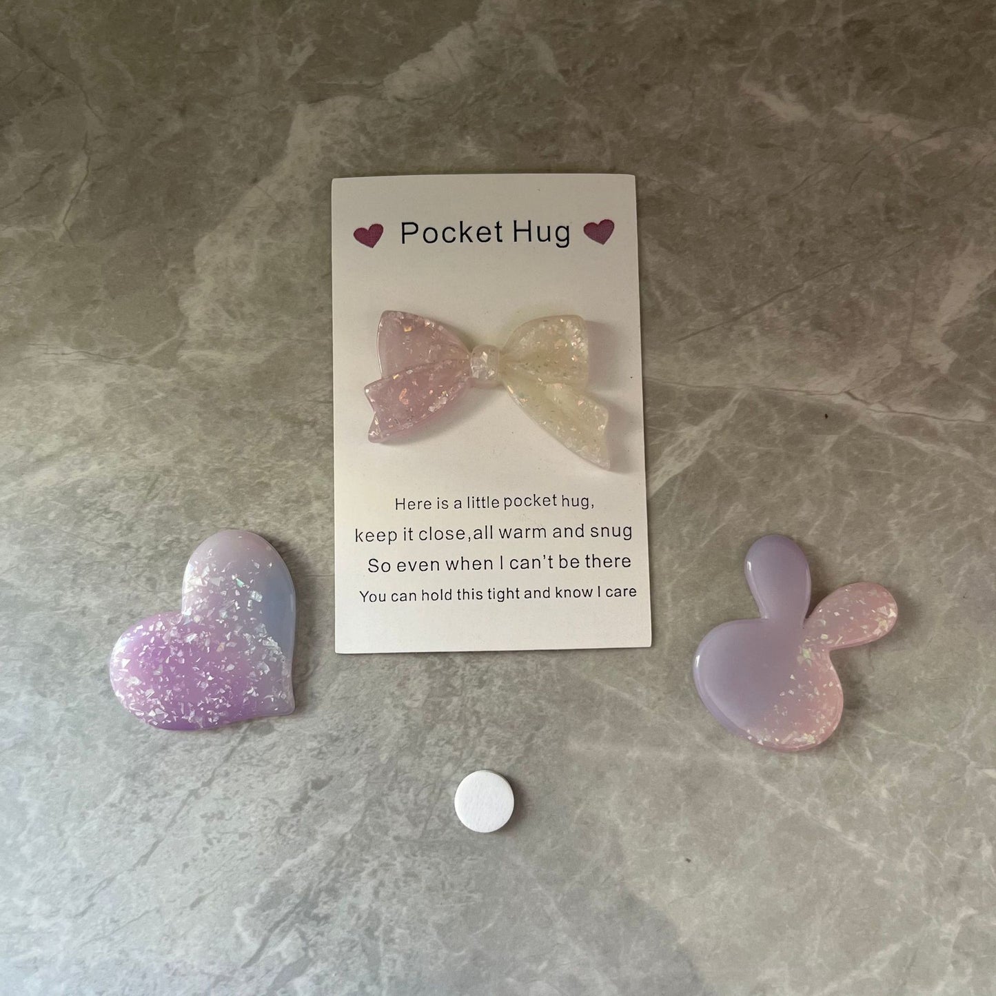 Taphug - Pocket Hug Gradual Color Heart pocket hug card and keepsake token