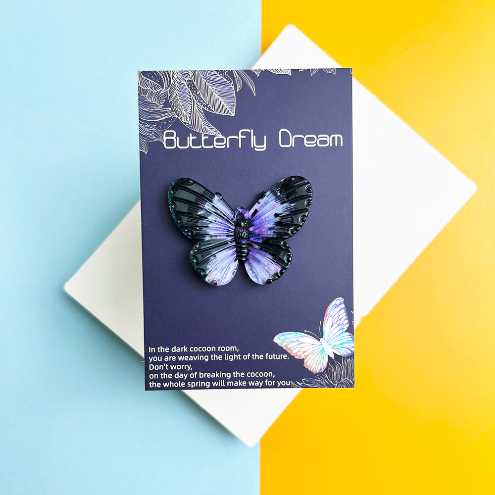 Taphug - Pocket Hug Gradient Butterfly Acrylic pocket hug card and keepsake token view 4