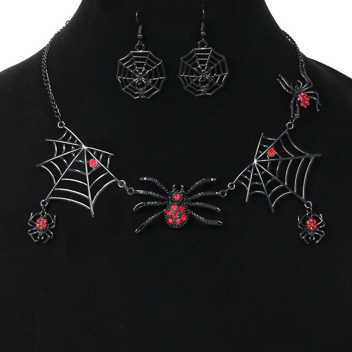 Halloween Spider Earrings and Necklace Set