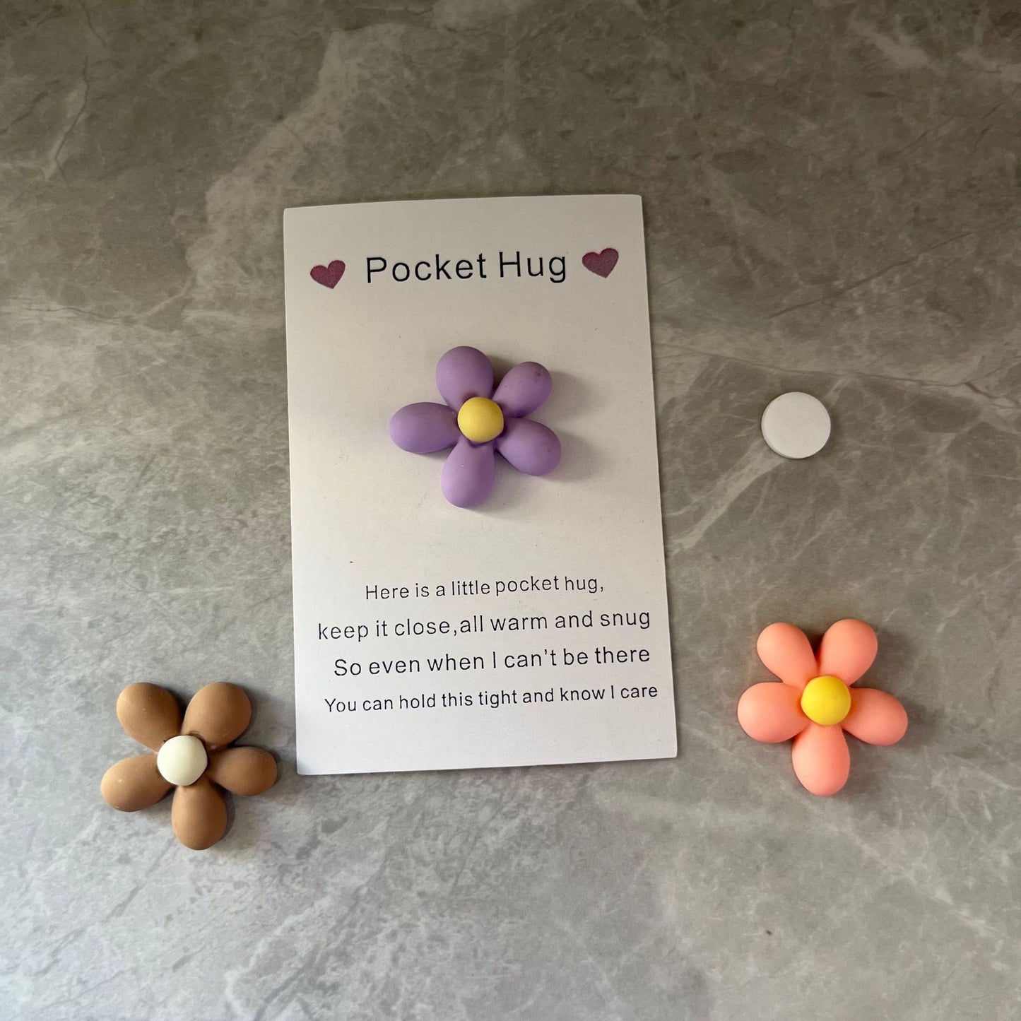 Taphug - Pocket Hug Small Flower pocket hug card and keepsake token