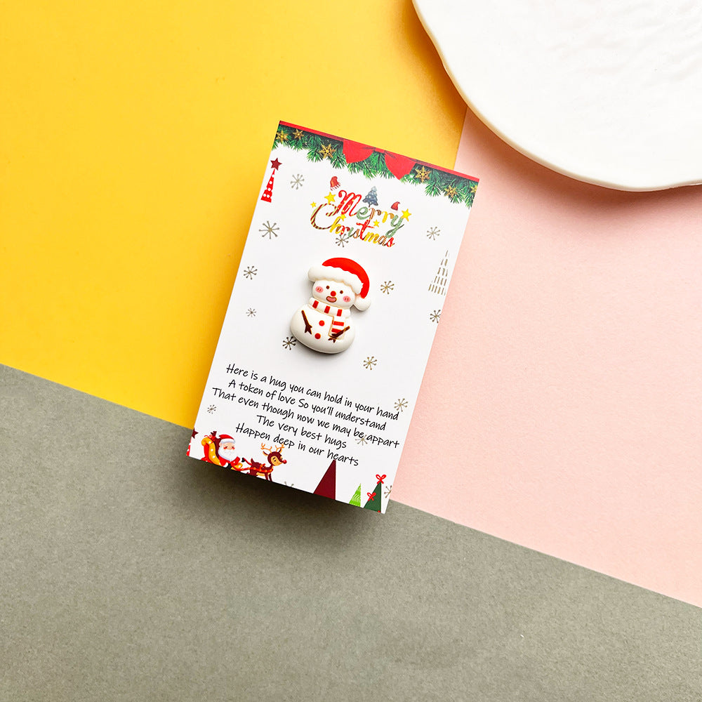跨境Christmas Pocket Hug Greeting Card 树脂圣诞节口袋拥抱卡
