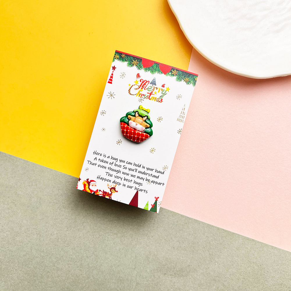 跨境Christmas Pocket Hug Greeting Card 喜庆圣诞节口袋拥抱卡