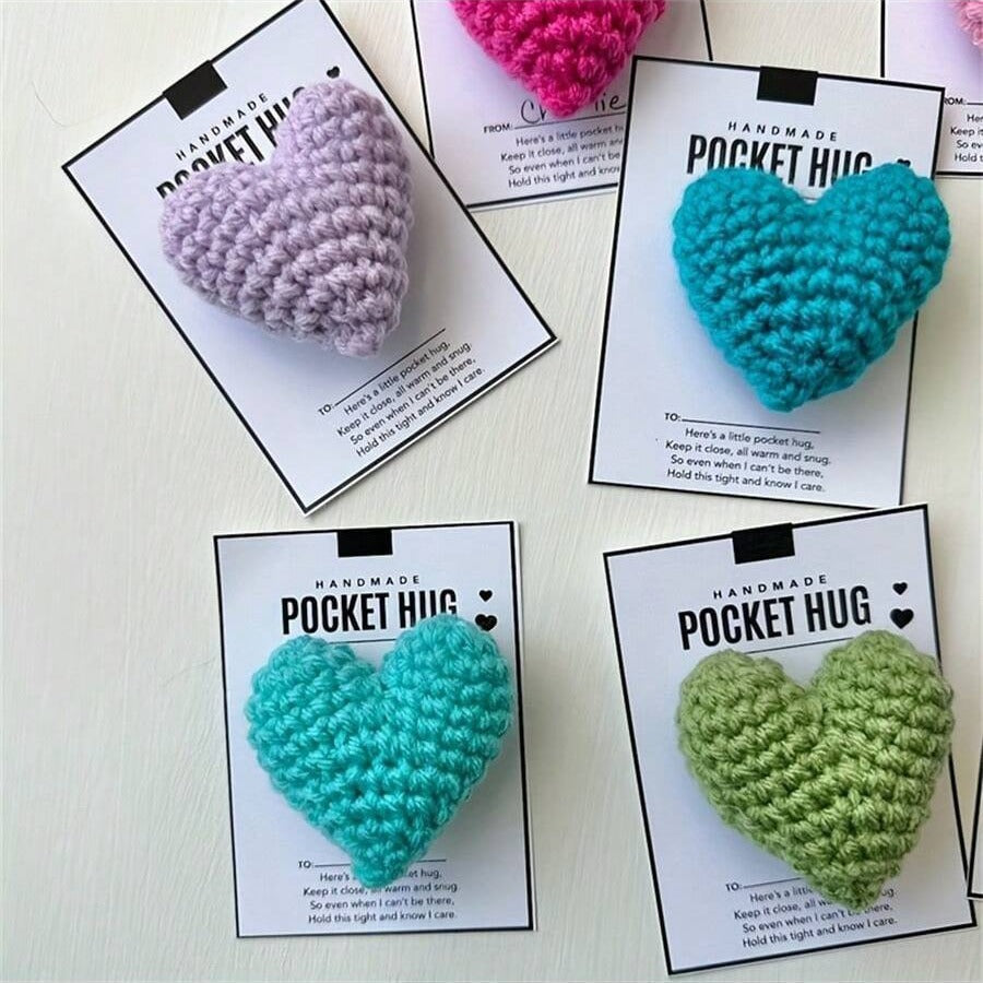 Taphug - Pocket Hug Crocheted Heart pocket hug card and keepsake token