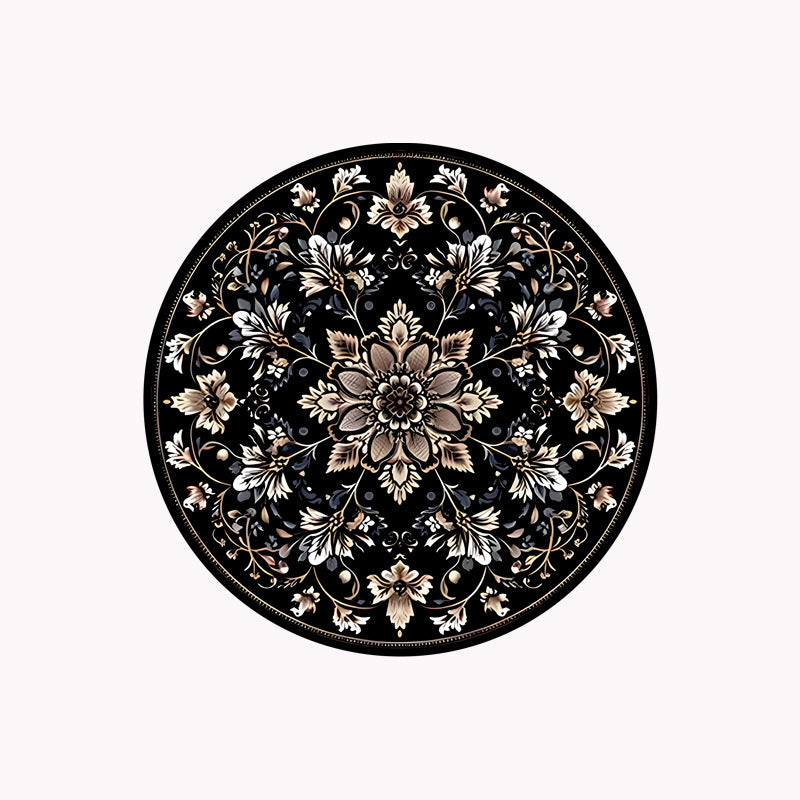 Set of Thimara elegant round coasters stacked with visible bohemian pattern