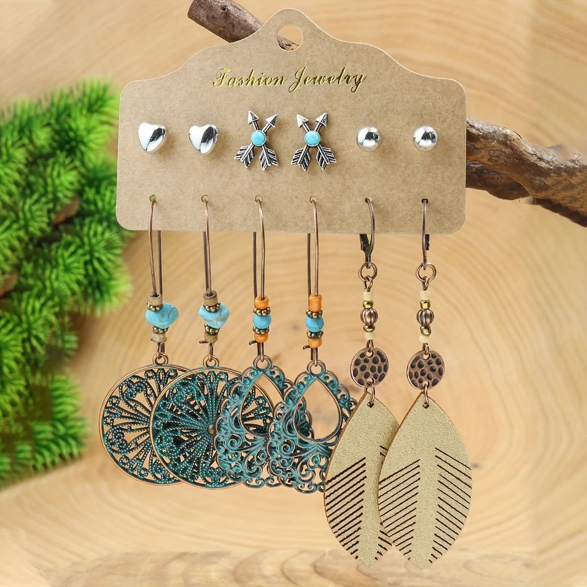 Bohemian Vintage Earrings Set (6 Pairs)