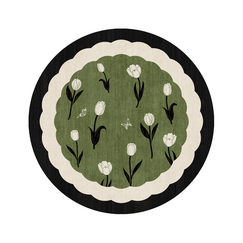Thimara vintage style green coaster placemat displayed flat with visible pattern details