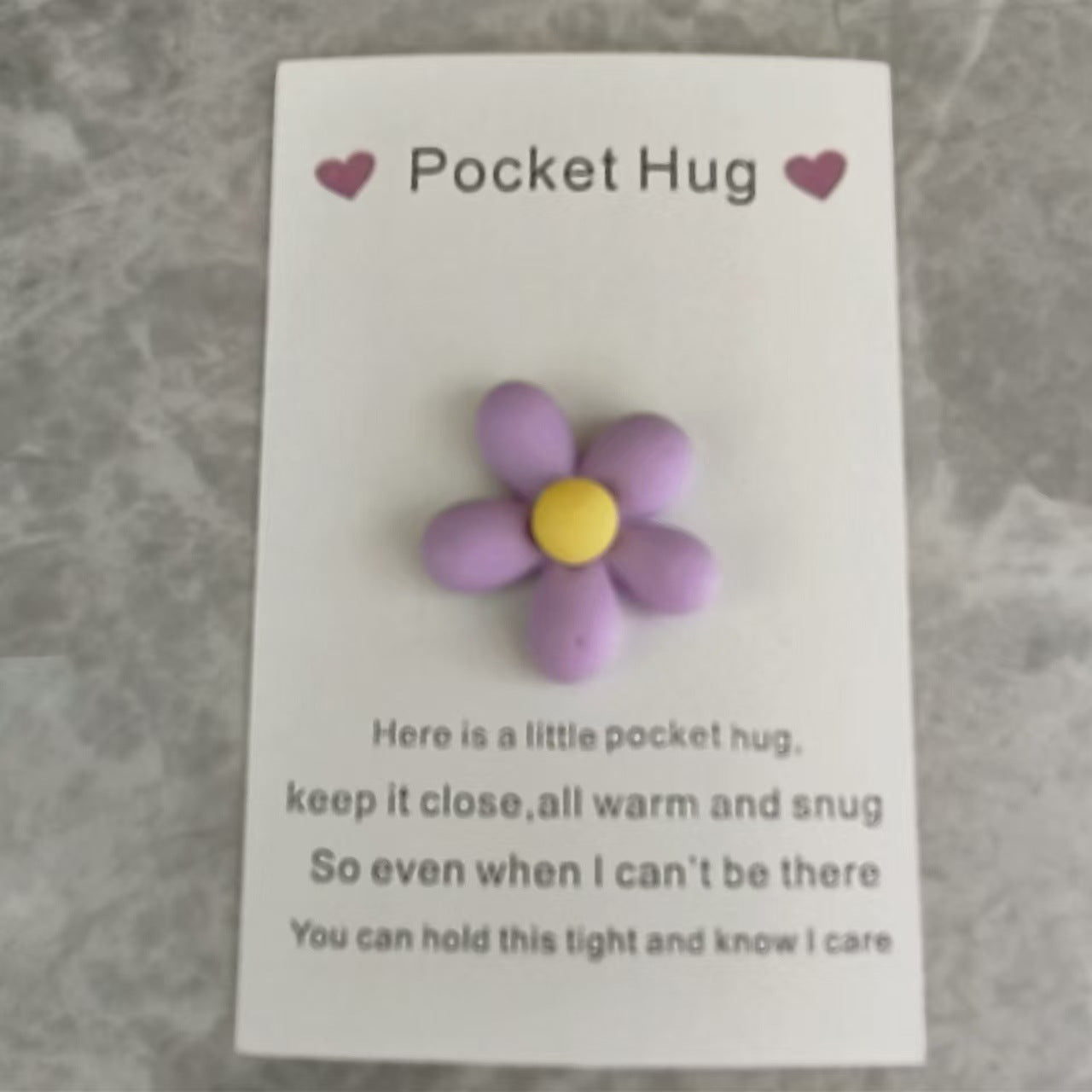 Taphug - Pocket Hug Small Flower pocket hug card and keepsake token view 3