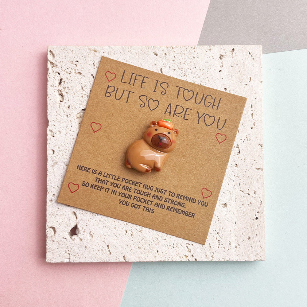 Taphug - Pocket Hug Capybara Encouragement Greeting Card