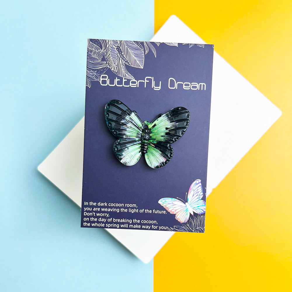 Taphug - Pocket Hug Gradient Butterfly Acrylic pocket hug card and keepsake token view 2
