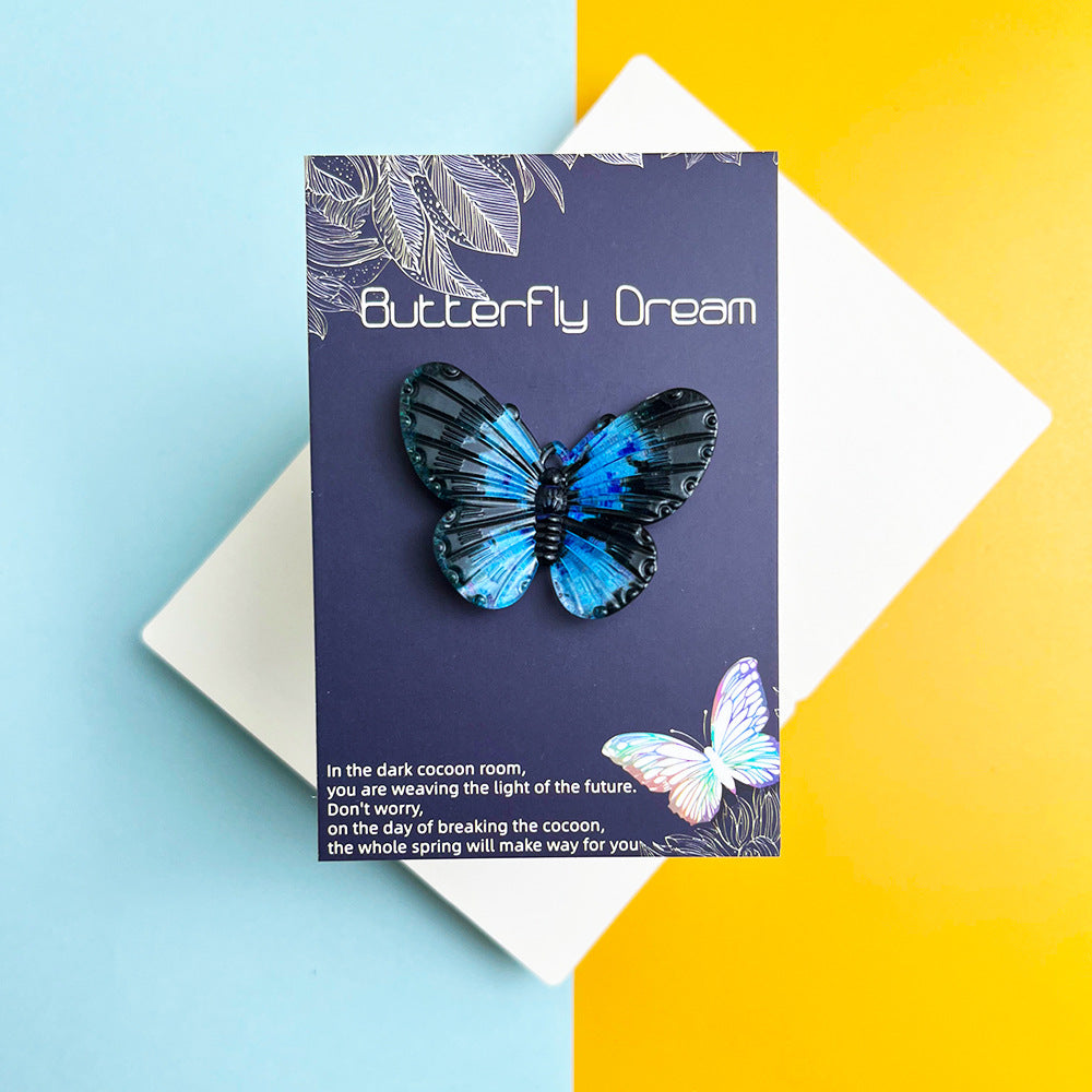 Taphug - Pocket Hug Gradient Butterfly Acrylic pocket hug card and keepsake token view 3