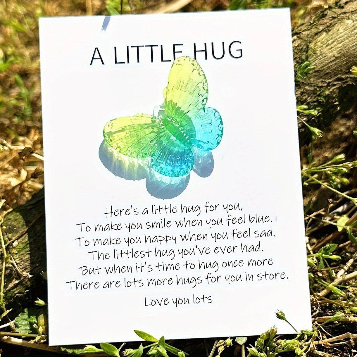 Taphug - Pocket Hug Butterfly pocket hug card and keepsake token