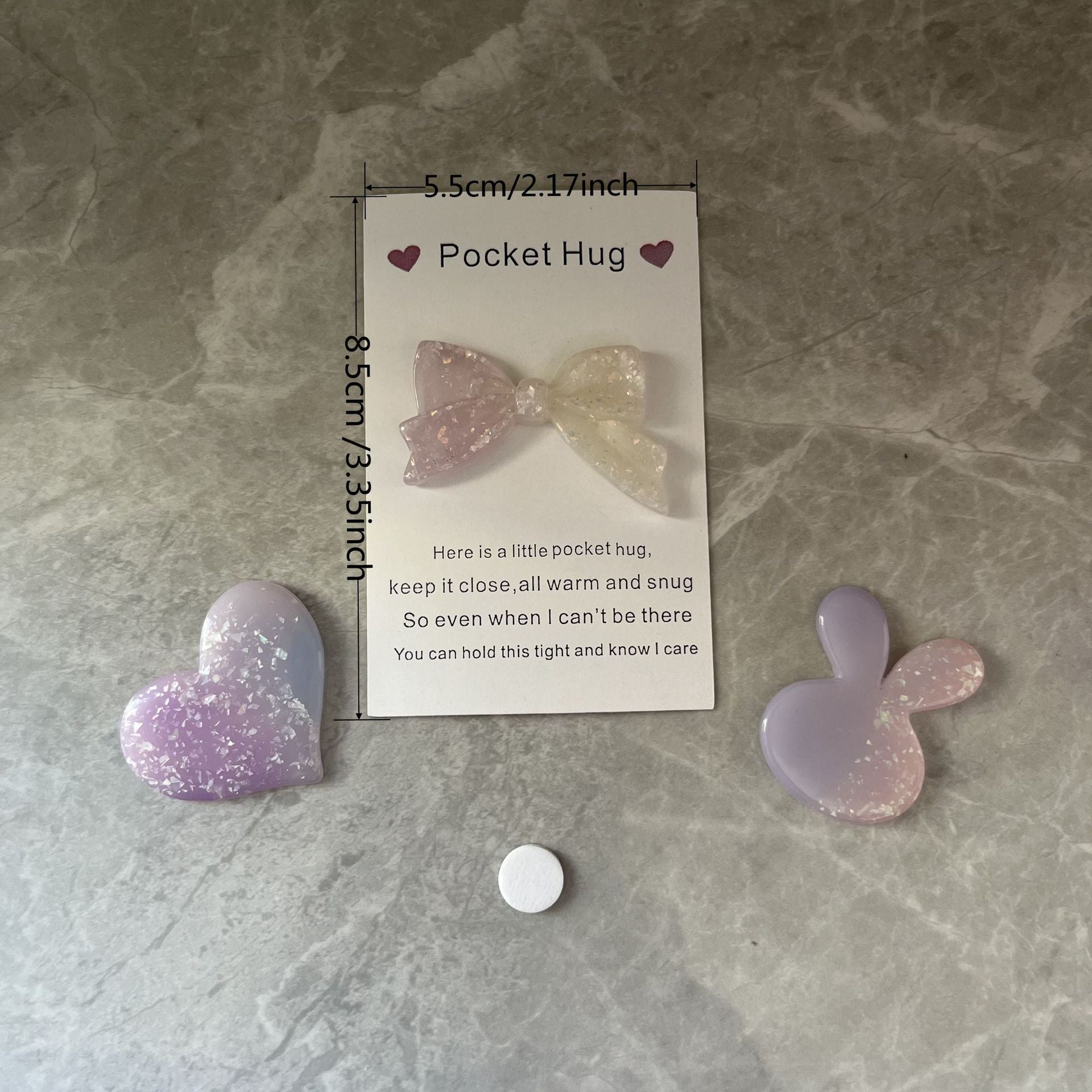 Taphug - Pocket Hug Gradual Color Heart pocket hug card and keepsake token view 2