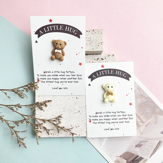 Taphug - Pocket Hug Inspirational Bear Charm pocket hug card and keepsake token