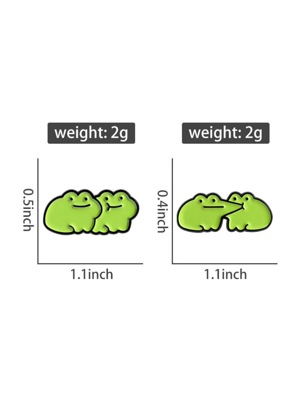 Pinori - Cute Frog Couple Brooch