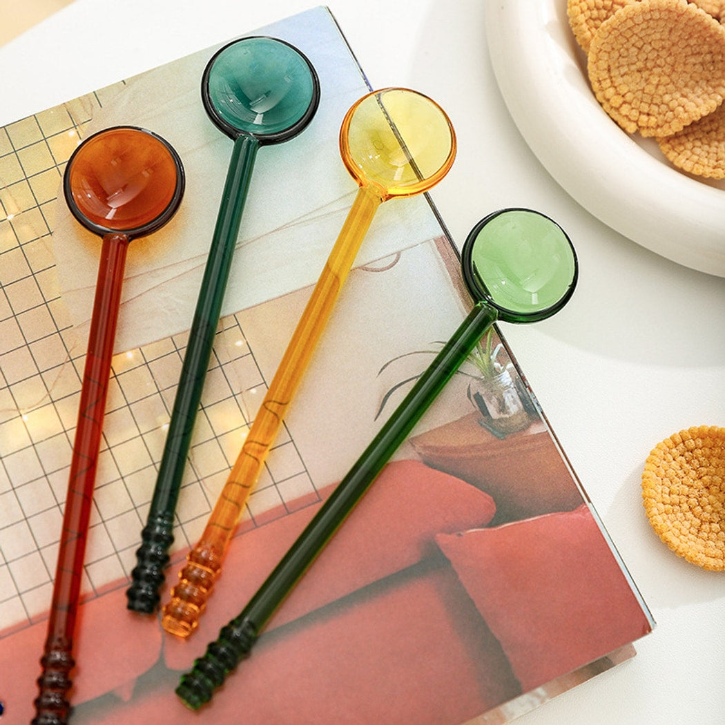 Glasira - Simple Style Colored Long Handle Spoon