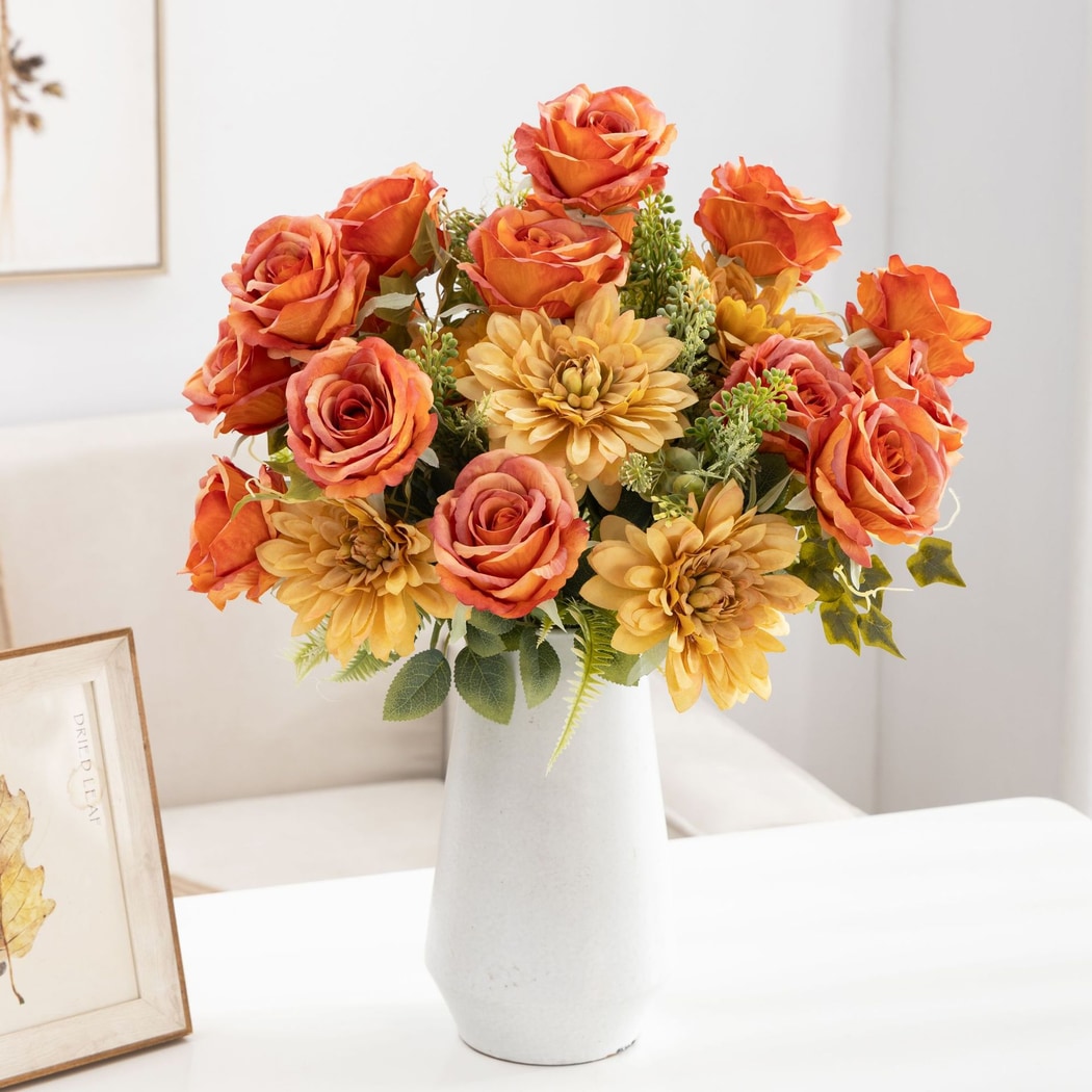 Roselle - Layered Bloom Artificial Rose Mixed Bouquet
